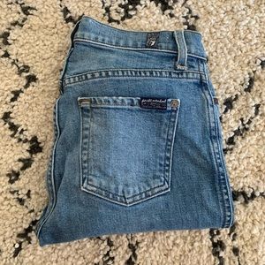 High waisted button fly jeans